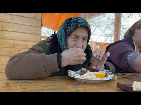 Delicious Juicy and Fragrant Liver Kebab Azerbaijan Village