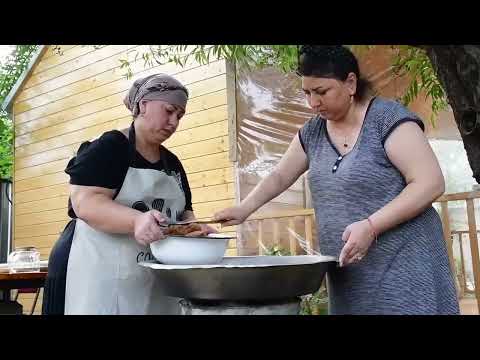 Grandma Making Traditional Azerbaijani Helva Delicious