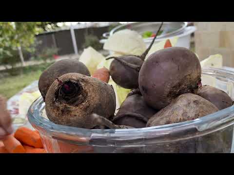Making Pickle by Cabbage and Vegetables village life baking