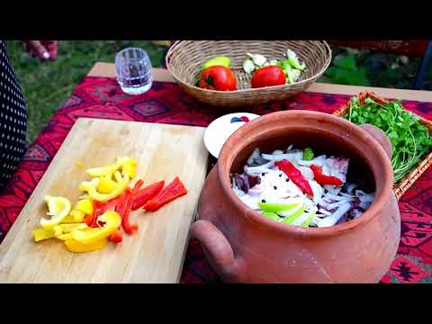 Azerbaijan Village Cooking National Dish BUGLAMA Goat Meat
