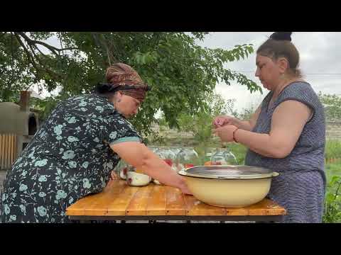 Harvesting Fresh PEACHES and Making Peach Juice and Pie