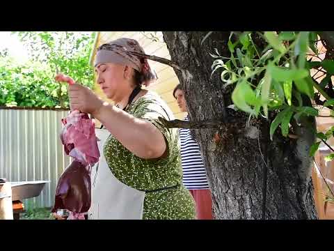 91 Years old Grandma Butchering a Young Lamb for Eid al
