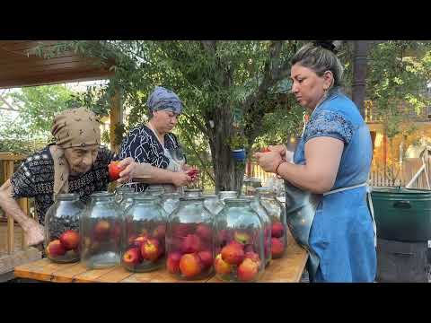 Harvesting Fresh PEACHES Homemade Juice Jam Golden Peach Pie