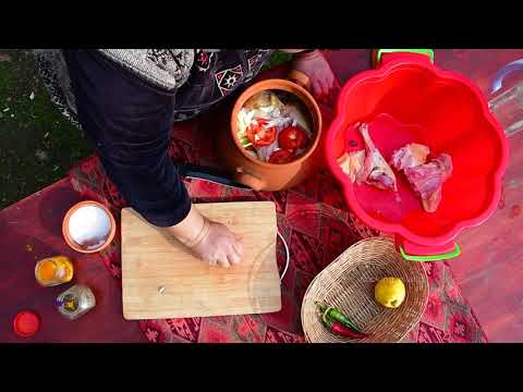 Cooking Huge Turkey on the Campfire Country Style Cooking