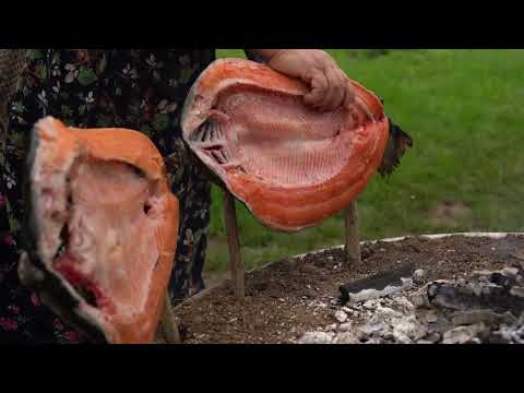 Rustic Cooking River Trout Over an Open Flame