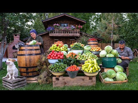 Pickling Seasonal Vegetables in a 200 Liter Wooden Barrel