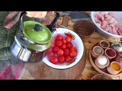 Təndirdə Nərə Balığı Cooking Whole Sturgeon Fish in Mud