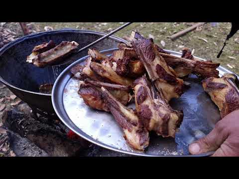 Özbək Aşı DELICIOUS BEEF RIBS UZBEK PILAF Campfire Cooking