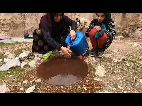 Cooking local bread by a nomadic woman in the heart of