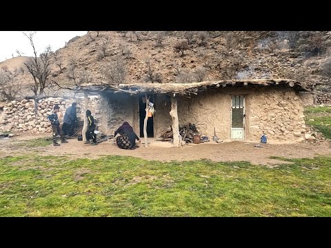 Doing daily work and cooking rice milk by women and