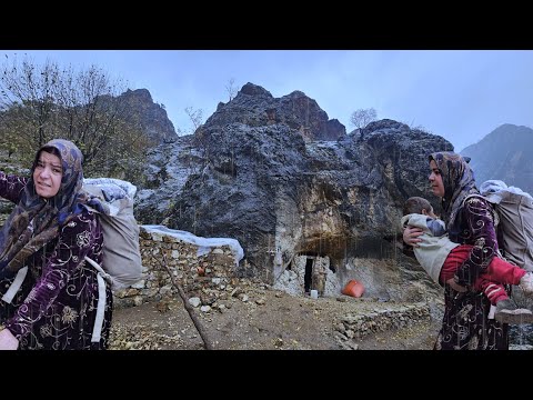 Rainy day of a nomadic mother Love and hope in the heart of