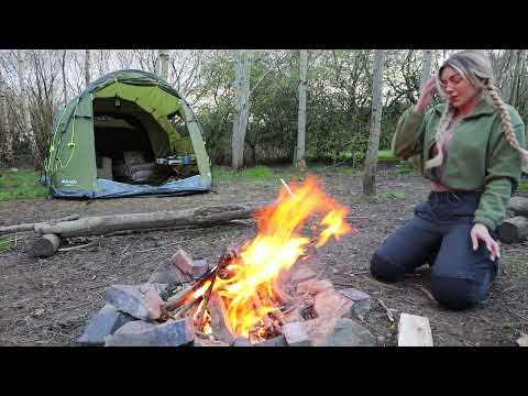 Solo Camping Alone in Nature Forest ASMR