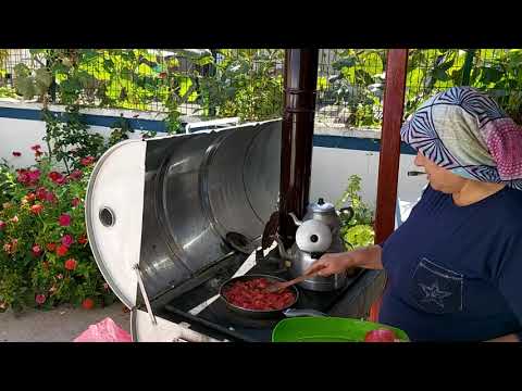 KÖYDE YAŞAM BİBER KIZARTMASI VE KAHVALTIMIZ BAHÇE