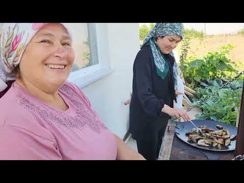 SABAH KAHVALTIDA KUZİNE SOBADA SAÇTA DOMATESLİ PATLICAN