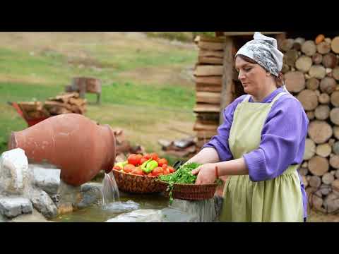 Traditional Azerbaijani Breakfast In The Mountains