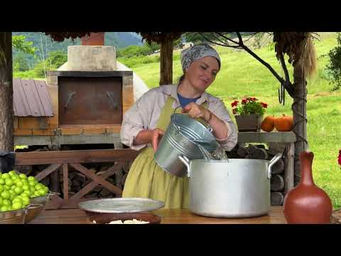 Harvesting Fresh Cherry Plums And Sauce Making Canning for