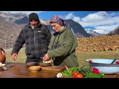 Cooking Lamb Tail Fat Under the Snow UNUSUAL RECIPE Village