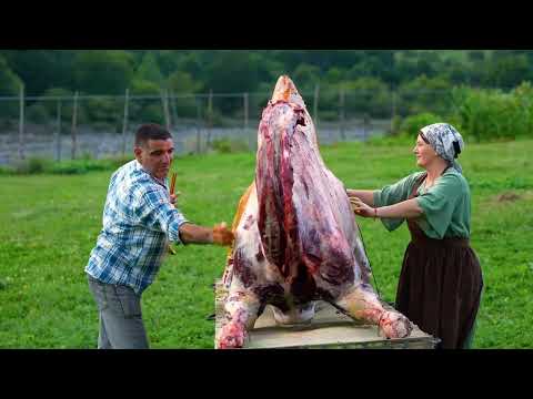 Roasting a Huge Whole Camel in the Pit Secret Recipe for
