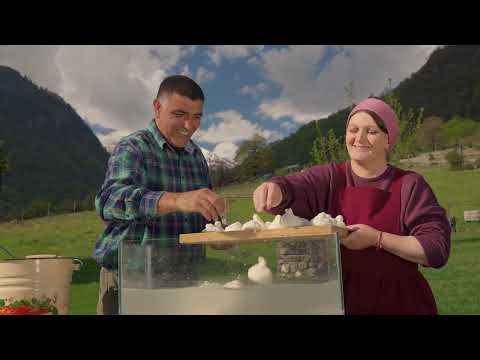 Huge Pizza With Homemade Cheese For A Village Feast