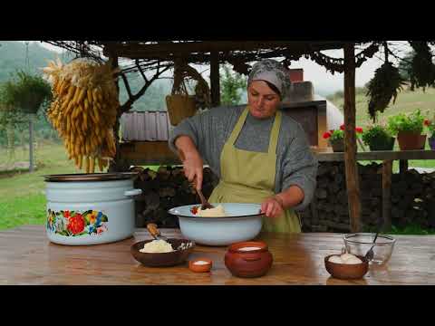 Traditional Family Recipe Making Creamy Butter from Fresh