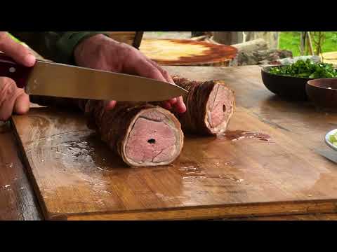 Juicy Kokorec over Hot Charcoal A Real Intestines Delicacy