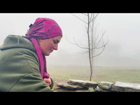 Beef Liver Steaks Cooking in the Foggy Mountains on a
