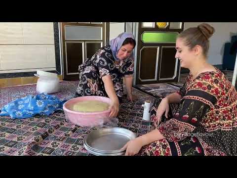 The Hard Work of Iranian Village Girls Making Traditional