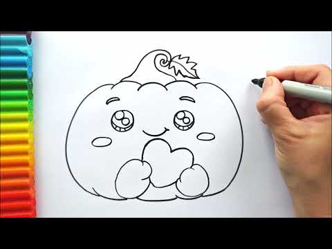 Kolay Balkabağı Çizimi How To Draw a Pumpkin Step by Step