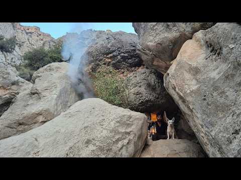 I Turned a Hidden Cave into a Cozy Stone Shelter with My Dog