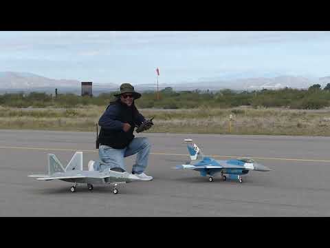 Freewing F 22 90mm V2 and F 16 90mm V2 tandem flight Oct