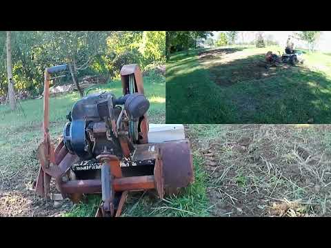 Testing out Brinly model VV 330 Tiller in thick weeds vs