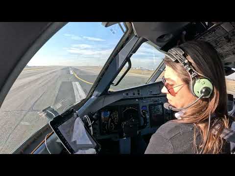 Beautiful Female Pilots In Cockpit Airplane Take Off Pilot