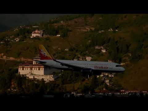 4K Airbus A320 Neo Lands at Paro Airport Runway 15 Windy