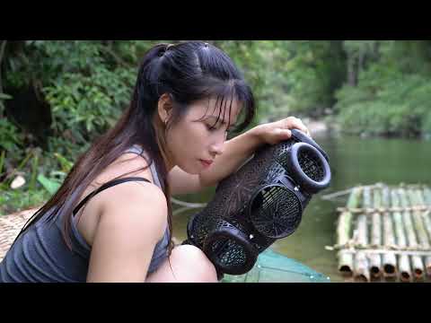 Bamboo raft fishing Traditional fishing 5 month pregnant
