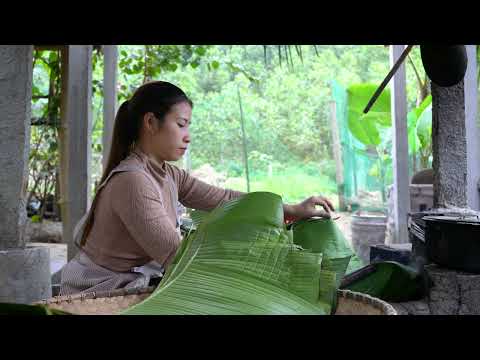 240 Harvesting ripe gac fruit how to make gac cake to enjoy