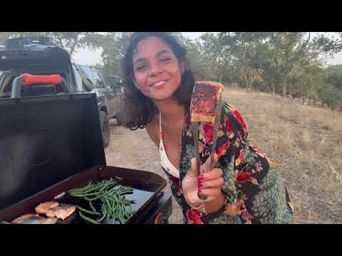 Cooking with Layna Making Salmon while Camping
