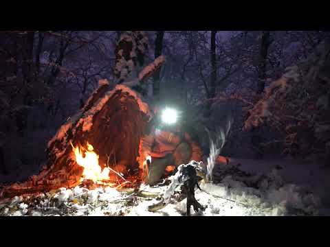 Alone in 19 C Winter Storm Blizzard Ice No Tent No Sleeping