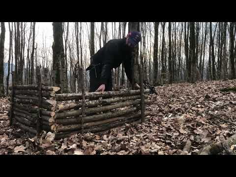 Winter Survival Camping in Forest no sleeping bag Natural