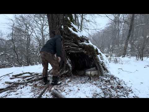 Alone in 16 C Winter Storm Blizzard Ice No Tent No Sleeping
