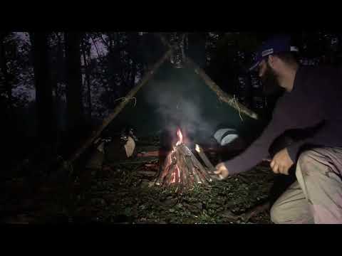 Solo Camping in the Rainy Forest Bushcraft in Heavy Rain