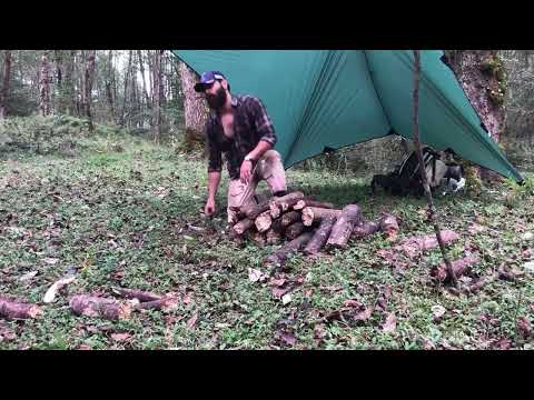 solo bushcraft camping forest camping