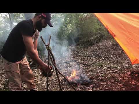 Solo Camping in the Forest Bushcraft in the Heart of Nature
