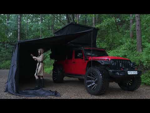 HEAVY RAIN CAMPING IN A ROOFTOP TRUCK CAMPER