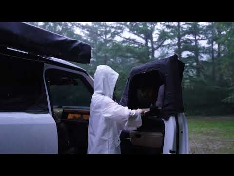 HEAVY RAIN CAMPING WITH A NEW CAR TENT