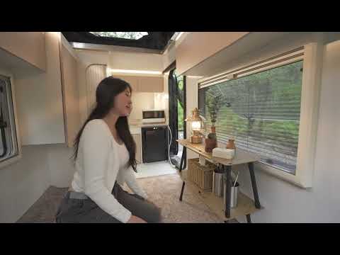 PEACEFUL RAINY CAMPING IN A NEW POP UP CARAVAN