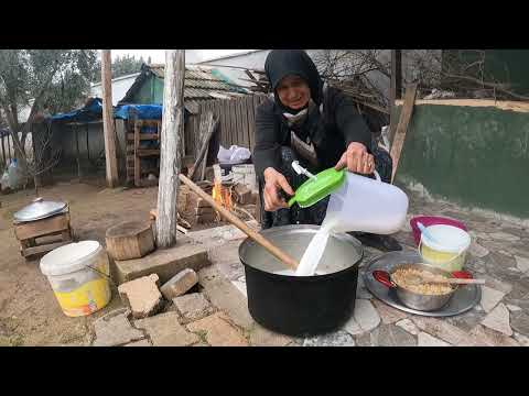 GELİN KAYINVALİDE KÖY EVİ YAŞAMI ODUN ATEŞİNDE AKŞAM YEMEĞİ