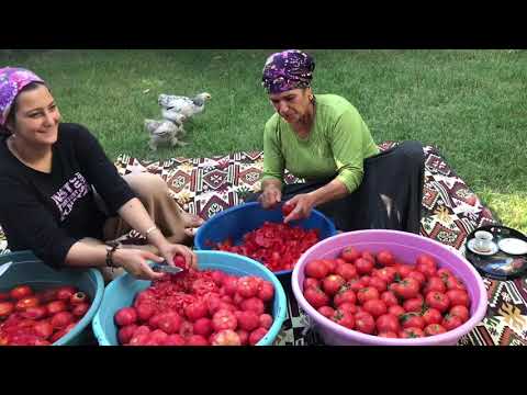 YENİ KÖY EVİMİZDE Yemek lik Domates Konserve Yapımı
