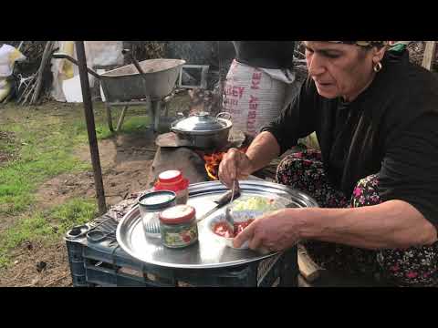 Odun ateşi etli orman kebabı Öğlen yemeği günlük vlog 2
