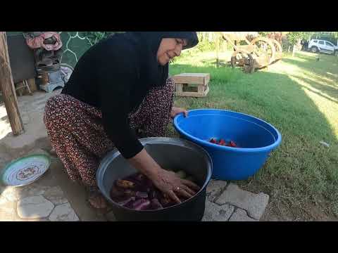 KÖY YAŞAMI ODUN ATEŞİNDE KUZU ETİ KALEM SARMASI LEZZETLİ
