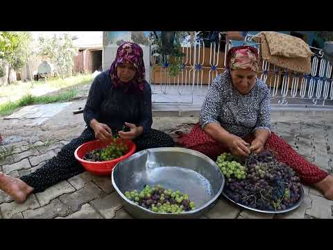 HALAMIN KÖY EVİ TAZE ÜZÜM HASADI LEZZETLİ REÇEL YAPIMI